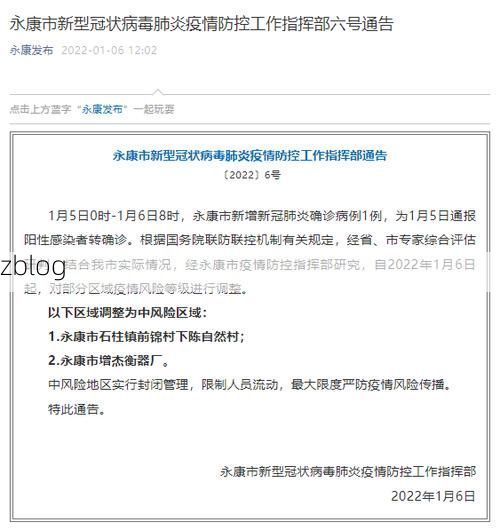 【2022年1月6日永康新增确诊病例情况】